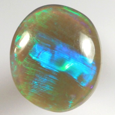 SOLID SEMI BLACK OPAL Large rolling flash of tropical green and blue